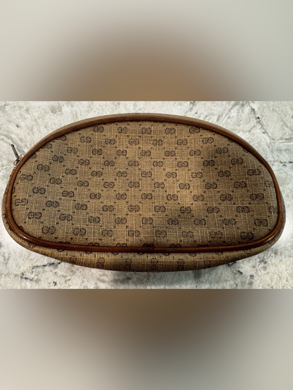 Gucci Vintage Beige Micro GG Cosmetic Pouch